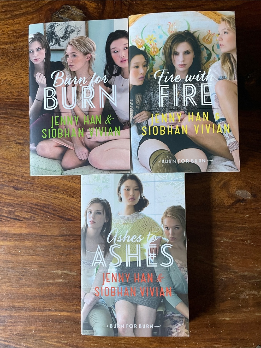 3 Jenny Han Trilogy Softcover Books Burn for Burn Fire with Fire Ashes to Ashes